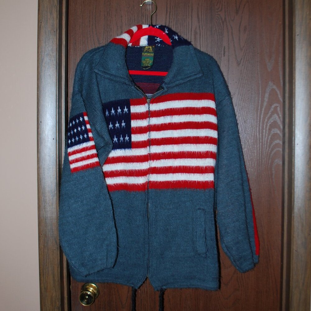 Ruminahui Washable Wool Patriotic Zip-up Jacket